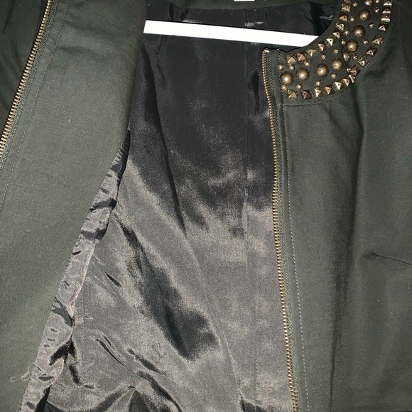 NWOT Michael Kors Army Olive Green Zip Down - Picture 3 of 3